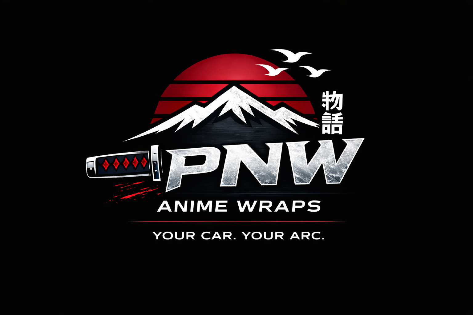 PNW Anime Wraps Neon Logo